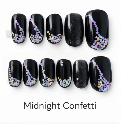 Midnight Confetti Nail Set
