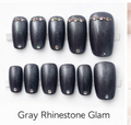 Grey Rhinestone Nail Set