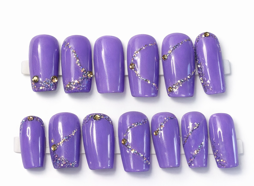 Lavender Luxe Swirl Nail Set