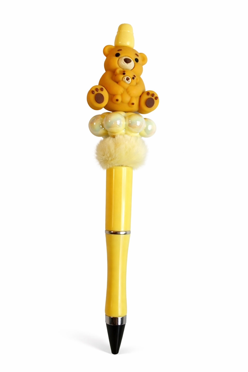Cute Teddy Bear Pom Pom Pen