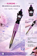 Kuromi-Inspired Glam Beaded Pen