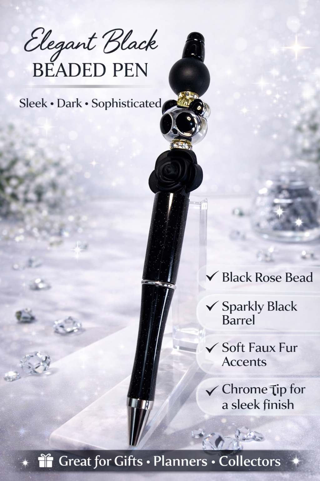 Midnight Luxe Beaded Pen