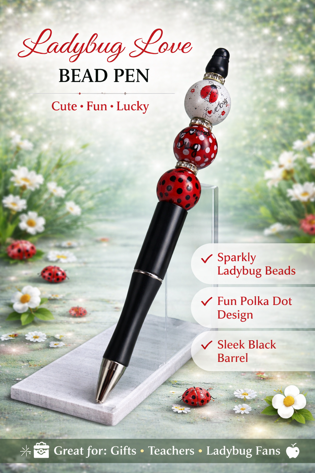 Ladybug Love Bead Pen