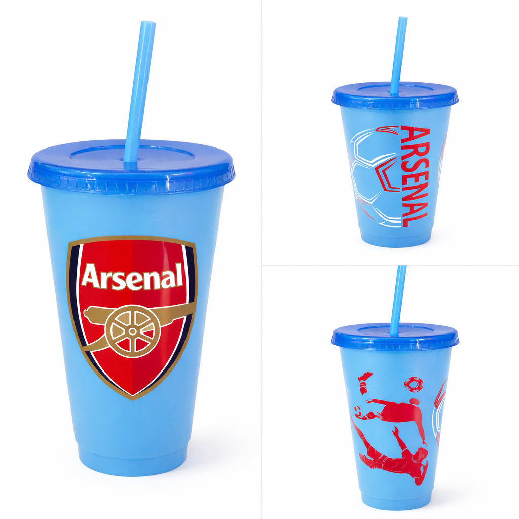Arsenal 24oz Reusable Plastic Tumbler With Straw