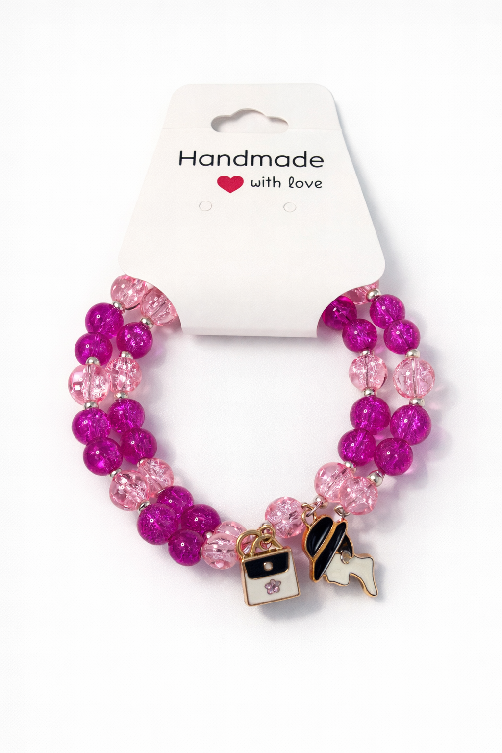 Pink Glam Charm Bracelet