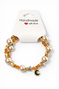 Golden Star Beaded Charm Bracelet