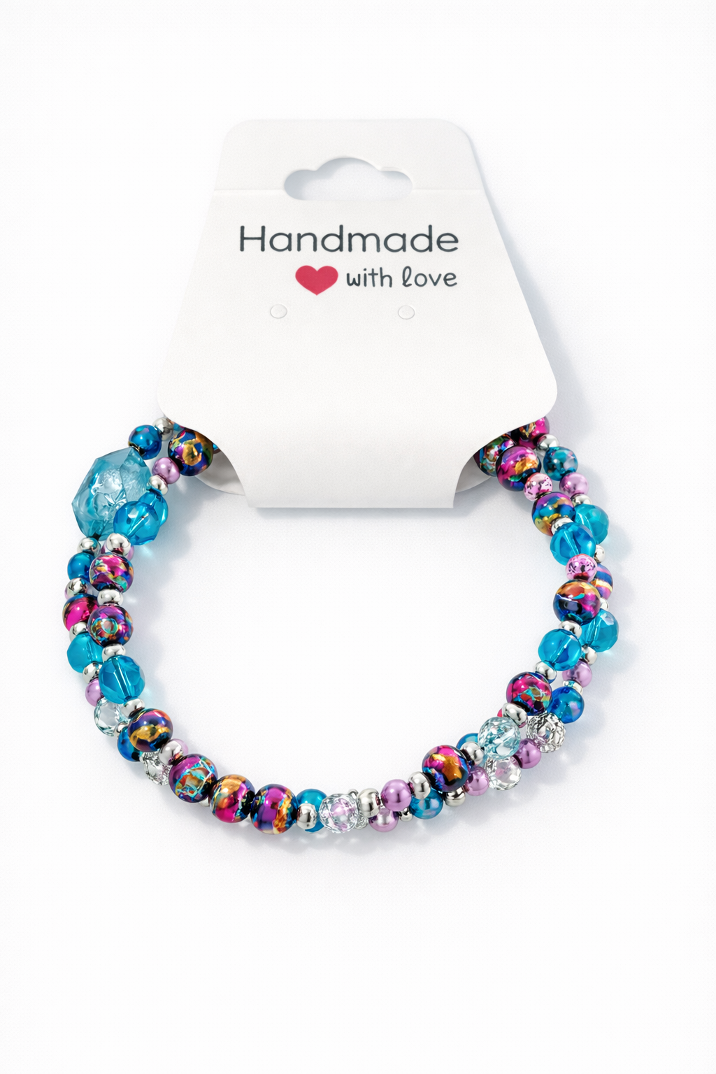 Vibrant Ocean Sparkle Beaded Bracelet