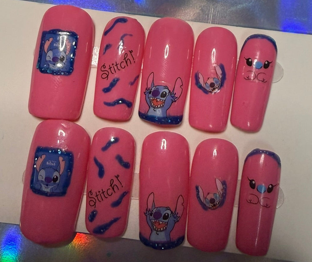 Pink Stitch Nail Set