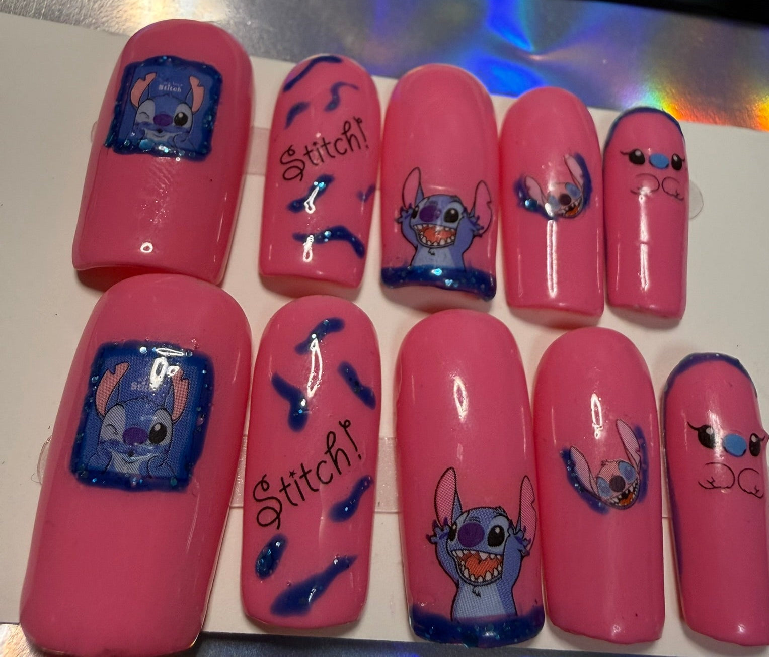 Pink Stitch Nail Set